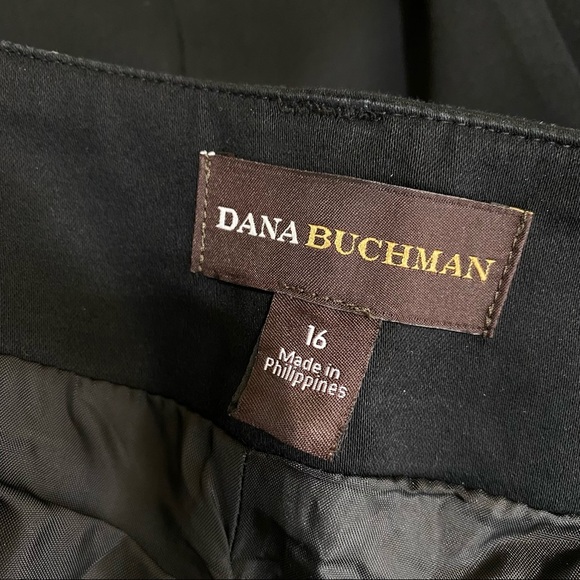 Dana Buchman Tea Length Rivet Pocket Front Black Skirt - Picture 8 of 9